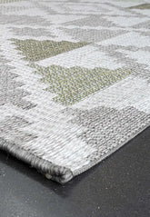 Brighton Grey And Green Geometric Indoor Outdoor Rug - Pendle Village Furniture